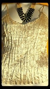 Champagne ruffled camisole